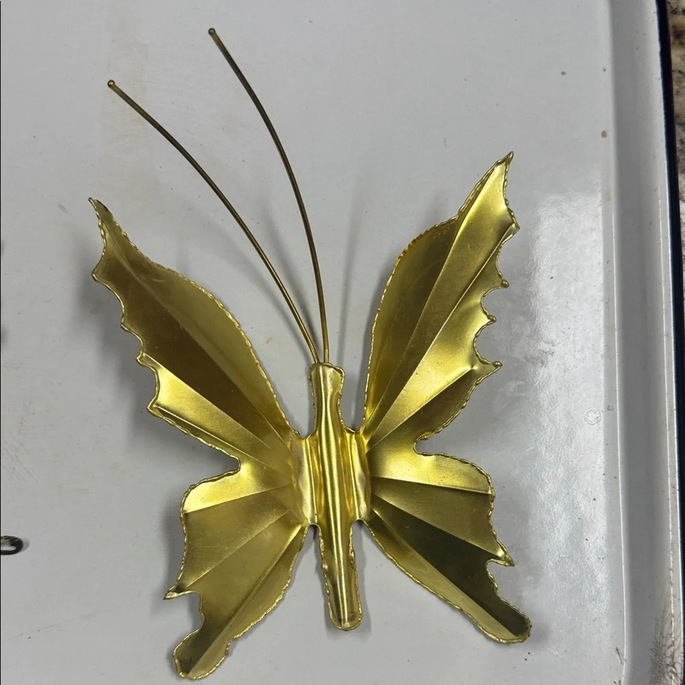 Butterflies Elegant Butterfly Wall Decor Set - Gold and Brown